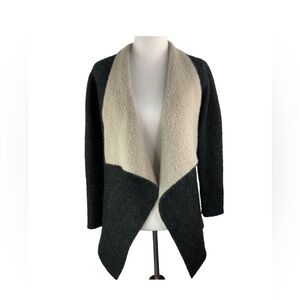 ZARA Two-Tone Contrast Knit Drape Front Waterfall Coatigan Sweater SZ S